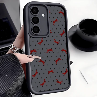 1pc Polka Dot Bow TPU Shockproof Phone Case, Thick Anti-Slip Protective Cover Compatible With Huawei, Honor, Redmi, Galaxy S26, S26 Plus, S26 Ultra,
