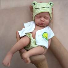 Muñeca Reborn de silicona suave de Body completo de 12 pulgadas, con ropa intercambiable DIY, muñeca de bebé recién nacido realista, adecuada como regalo/Navidad/Pascua, muñeca de bebé de silicona, muñeca Reborn, bebé de silicona, bebé Reborn, muñeca de bebé de silicona - Verde - Ver 4