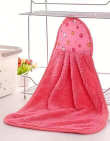 [Quick-Drying And Odor-Resistant] Cute Coral Fleece Hanging Hand Towels For Kitchen And Bathroom Absorbent Cloths, Thick And Oil-Free.Kitchen Essential,Bathroom Essential.Easter Gifts - 隨機的 - 查看 5
