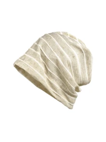 1顶条纹宽松针织帽，休闲简约风格，轻盈透气设计，多种颜色可选，均码，适合大多数女性和青少年，适合日常佩戴、街头穿搭、旅行和通勤，四季皆宜的时尚头饰。 - A - 查看 11