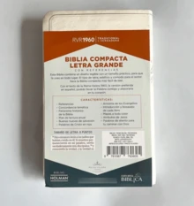 Biblia Rvr1960 Boda Simi Piel Blanco Y Plata Compacta Letra 8 Puntos - Libro único - Ver 3