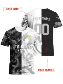 Spanish League Style Customized Men's Football Jersey & Customizable Name And Number & Round Neck Soft Lightweight Sports Top & Training, Daily, Gift & World Cup - Black and White - View 9