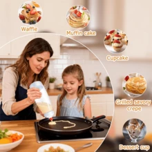 1/2pcs 1000ml/33.8oz Cake Batter Mixer - Kitchen Baking Tool, Manual Whisk Suitable For Cakes, Cookies And Baked Goods, Easy Squeeze Design, Precise Measurement, Smooth Mixing Essential | Plastic Bowl - Multicolor - View 7