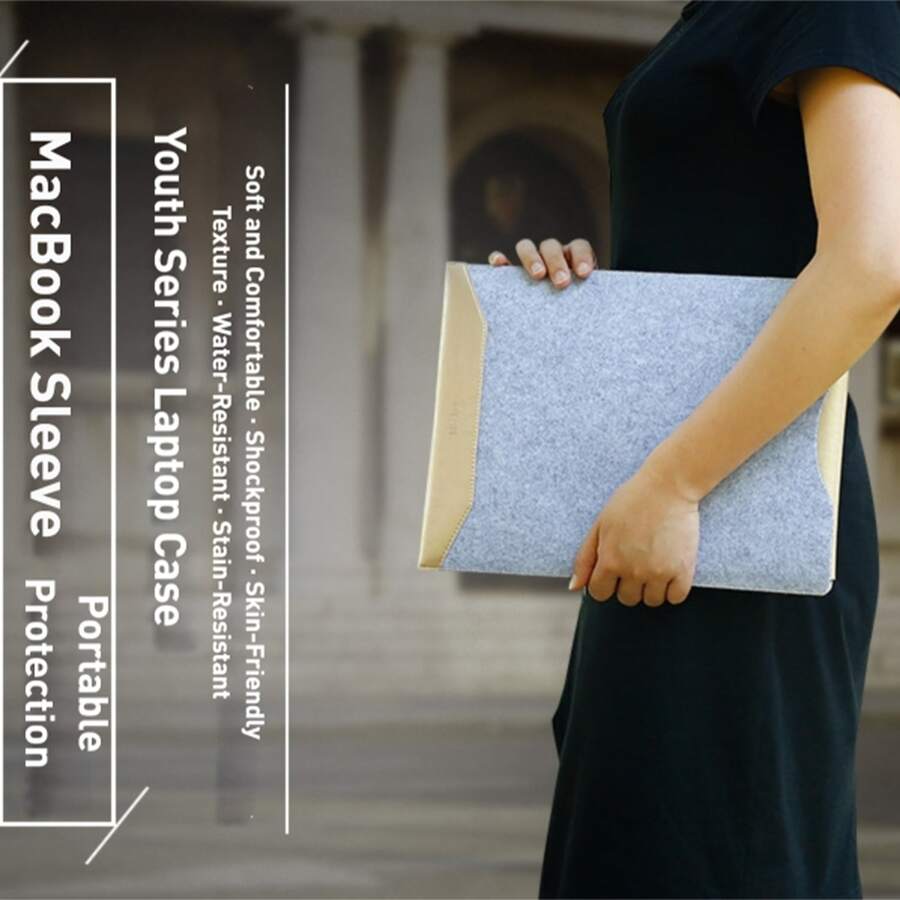 FIORIA Portable Protection, Laptop Bag. Slim Design, Lightweight And Comfortable, Only About 2.8mm Thick. Made With Premium Microfiber Fabric (Microfiber Reinforced Polyurethane Leather), Smooth To The Touch, Waterproof, Leak-Proof, Wear-Resistant, Age-Resistant, Wrinkle-Free, And Deformation-Resistant. The Integrated Flip-Top Can Also Be Used As A Temporary Mouse Pad. - Rose Gold - View 1