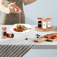 24 Spice Containers With Funnel, Plastic Spice Bottles, Spice Jars With Labels, Spice Containers For Spice Racks, Drawers And Cabinets Spice Jars For Spice, Herbs And Seasoning Powders, Indoor/Outdoor Use - BBQ Accessories, Camping Essentials, Outdoor Wedding Party Birthday Christmas Gifts Bamboo/Wood/Glass Spice Jar Set Collapsible Funnel, Spice Storage Bottle, Christmas Party Supplies, Family Dinner - Trong sáng - Xem 5