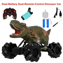 Remote Control Dinosaur, 2.4 Ghz 4WD RC Dinotrux Toys, Remote Control Car With Lights, Sound Effects And Water Spray Function, Perfect Dinosaur Party Favors Birthday Gifts 6-12 - Dinosaur RC Car - View 10