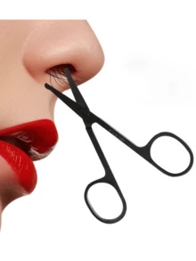 圆头安全鼻毛修剪器，不锈钢材质，男女通用鼻毛耳毛修剪器 - 黑色 - 查看 3