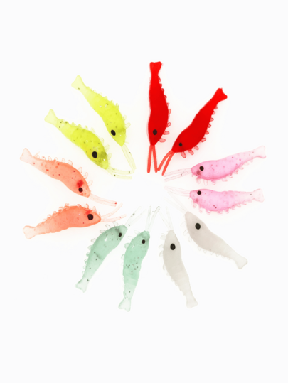 50pcs Soft Shrimp Fishing Lures, 3CM Soft Bait, Crankbait For Largemouth Bass, Freshwater Fishing Tackle Accessories