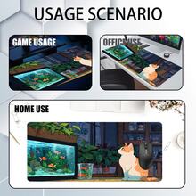 Tấm lót chuột hình mèo dễ thương, thiết kế nghệ thuật, thảm lót bàn làm việc thẩm mỹ, phụ kiện bàn làm việc văn phòng với đường viền may chắc chắn, chống trượt, cỡ XXL, đế cao su, tấm lót bàn phím 35.4x15.7 inch, tấm lót bàn làm việc thể thao điện tử cho văn phòng tại nhà, đồ dùng văn phòng, trang trí văn phòng. - Hình vuông - Xem 7