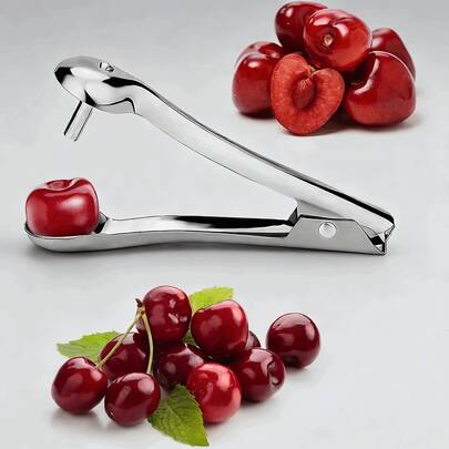 Stainless Steel Cherry Pitter - An Easy-To-Use Fruit Pitting - Durable Kitchen Gadget For Home Use, Suitable For All Four Seasons
