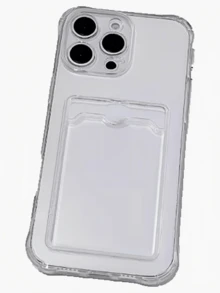 透明极简卡槽手机壳，兼容苹果设备；可放置银行卡和照片。 - 無色 - 查看 3