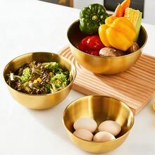 3 peças/1 peça Tigelas de Mistura de Aço Inoxidável Dourado com Marcas de Medição, Adequadas para Salada, Frutas, Massa, Fácil de Limpar, Tema de Feriado, Uso ao Ar Livre, Superfície de Metal Escovado, Tamanho Redondo 6,69", 7,48", 8,66" - Dourado - Visão 4