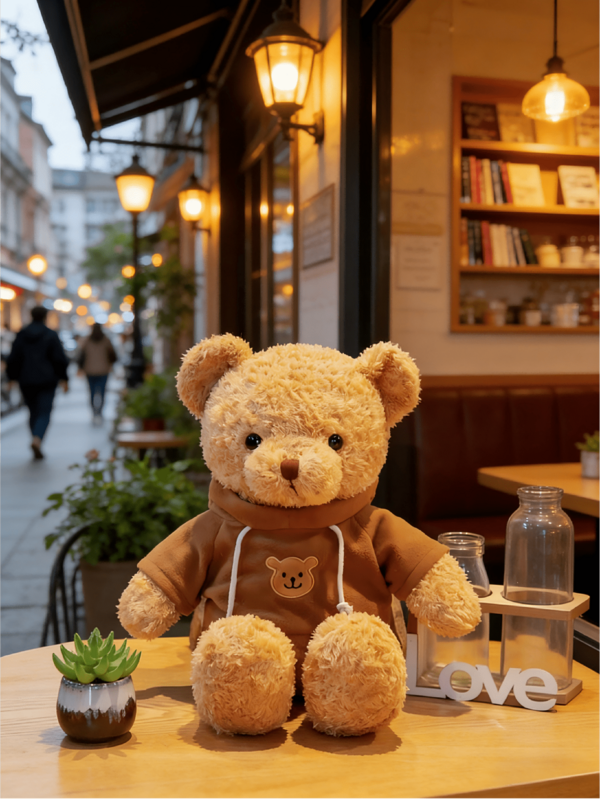 Pink & Brown Teddy Bear Plush Stuffed Animal Doll, Soft Curly Fur Plush Doll, Cute Plush Doll Gift For Birthday, Christmas, Children's Day, Halloween, Thanksgiving, Easter, Spring/Summer