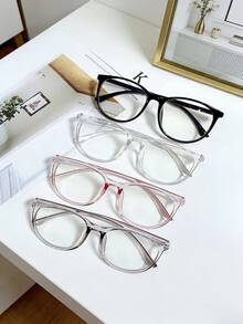 1副男女通用方形亚克力经典时尚光学眼镜，适合日常佩戴 - 彩色 - 查看 3