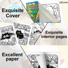 GDTME 我的小黑猫：成人及青少年趣味涂色书，简约大胆，是复活节、母亲节、父亲节、婚礼季和生日的完美礼物。可爱的图案有助于缓解压力，非常适合喜欢涂色的朋友和返校季的氛围（舒适区涂色书）。妈妈礼物、韩流、学校、涂色书、文具、复活节礼物、房间装饰、学习用品、办公用品、礼品、派对礼品袋填充物、玩具、2026毕业派对用品 - 可愛的小黑貓2 - 查看 9