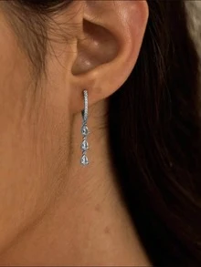 14K镀金/镀银精致立方氧化锆耳钉套装，轻盈低敏女士耳环 - 彩色 - 查看 6