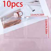 10pcs Reusable Clear Zipper Plastic Bags, Oxidation-Proof, Suitable For Jewelry, Earrings, Bracelets, Gift Packaging - Clear - View 15