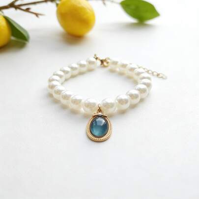 Luxury Hip-Hop Pet Necklace, Dog Faux Pearl Necklace, Pet Collar Accessories, British Style Decoration, Suitable For Daily Wear And Parties