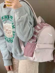 Nike Brasilia JDI Zippered Fabric Backpack, Women's Regular Size, Gray-Purple - Grayish Purple - View 2