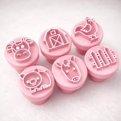 Kit Carimbos para Brigadeiro Docinho Fazenda Fazendinha com 6 peças