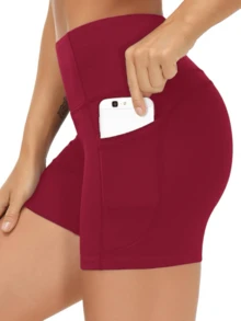 EBIOSVE 3 Pack Women's High Waist Biker Shorts 3" - Squat Proof Yoga Running Gym Shorts With Pockets - 3pcs(Mixed Color) - 查看 3