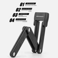 Folding Lock Bicycle Lock Combination Lock With Holder 2 Keys Motorcycles - A - View 7