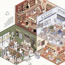 1张卡通迷你场景3D风景贴纸 DIY微缩房屋场景分层拼贴剪贴簿可爱礼物 圣诞节、生日（包装可能因批次而异） - 六邊形 - 查看 10