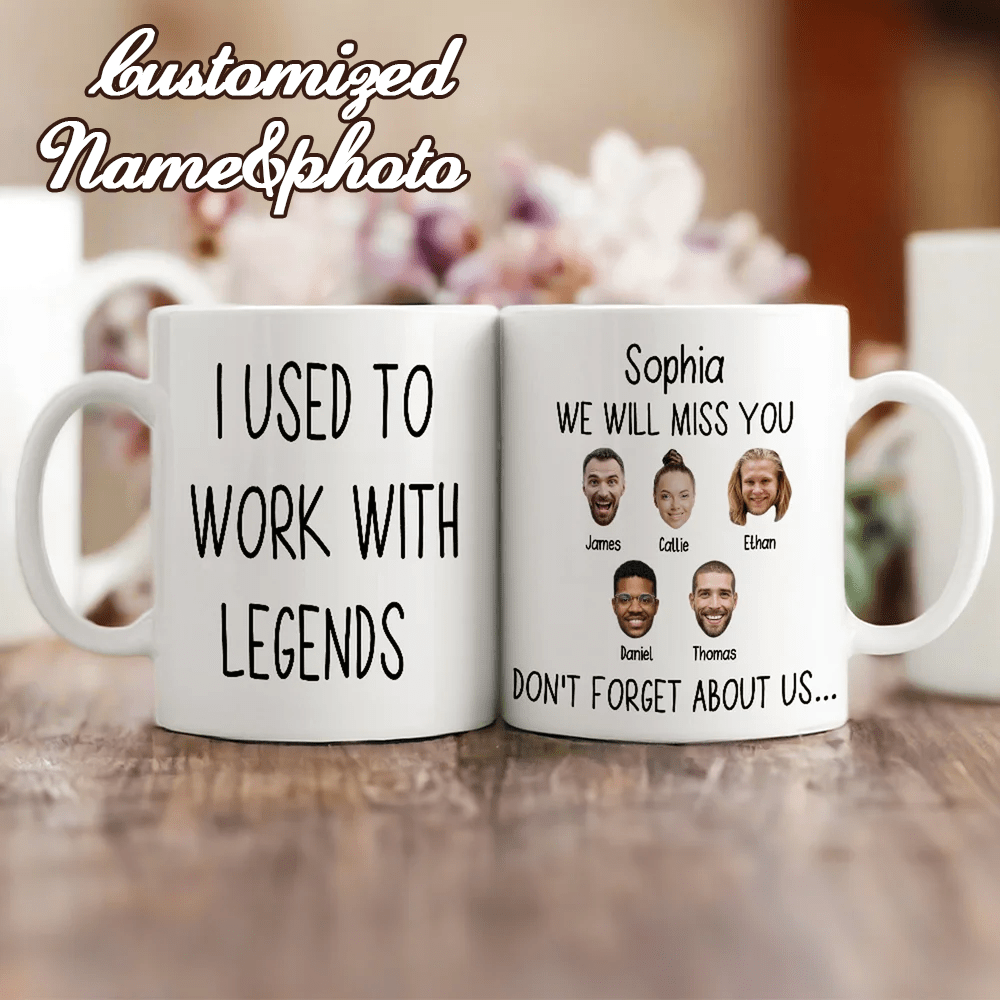 Customized Ceramic Mug: "I Worked With These Legendary Figures" - Farewell Gift, Retirement Memento Or Birthday Gift For Colleague Who Is About To Retire