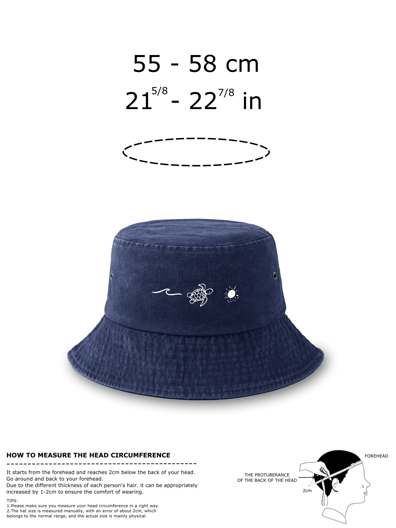 1 Pc Unisex Reversible Bucket Hat - Minimalist Sea Turtle, Wave & Sun Graphic - Available In Black & Multi Colors - Lightweight Packable Sun Cap For Summer Beach & Travel Gift - Reversible - View 7