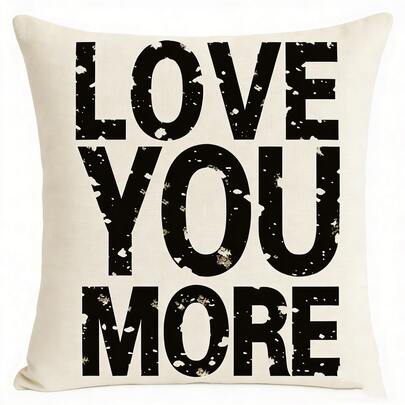 1pc Linen Unfilled Pillowcase, Valentine's Day Printed Pillowcase, Suitable For Living Room And Home Use