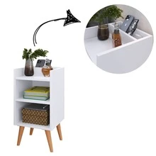 Compacta Max Bedside Table With Niche And Cell Phone Holder - White - View 9