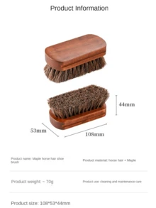 Maple Wood Horse Hair Brush, Soft Bristle Shoe Shine Brush, Leather Cleaning Brush, Household Dust Removal Brush, Shoe Edge Brush, Leather Care Brush - Multicolor - View 8