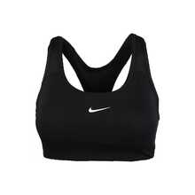 Nike Dri-Fit Swoosh Running And Fitness Medium Support Solid Color Sports Bra, Women's, Black - Black - View 10