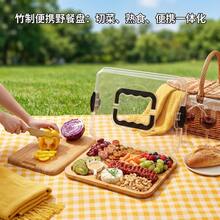 1pc Bamboo Serving Tray With Handle, Multifunctional Breakfast, Dessert, Bread, Snack, Pizza, Steak Platter, Cup Holder, Afternoon Tea Tray, Suitable For Home, Hotel, Restaurant, Kitchen Decor, Holiday Gift - Multicolor - View 7
