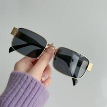 1副男女通用椭圆形/方形小框高品质个性化简约时尚眼镜，适合休闲、旅行、派对、海滩、日常佩戴 - 彩色 - 查看 8