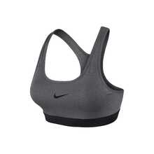 Nike Classic Padded 純色中強度支撐運動內衣 女款 灰色 - 灰色 - 查看 14