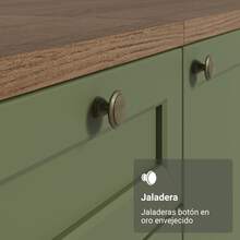 Alacena Armario Despensero Madesa Vik 60cm 3 Puertas MV 2 - Marrón y Verde - Ver 7