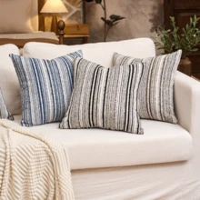 1 件装奢华装饰圈绒质感方形抱枕套，适用于沙发、客厅、卧室、农舍等场所，也可作为礼物赠送，不含枕芯。 - 黑色-米色 - 查看 6