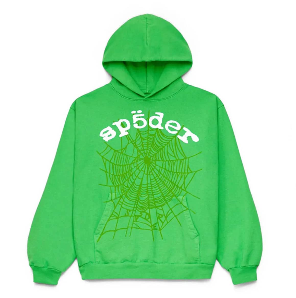 SP5DER Spider Worldwide Tracksuit Hoodie Set Cobweb Spider Style, Letter Print, Hip Hop,Long Sleeve Fashion Sweatshirt, Casual Tracksuit Long Sleeve Athletic Suit, Couple MatchingDesign, Designed For Both Men And Women - Áo hoodie màu xanh lá cây - Xem 1