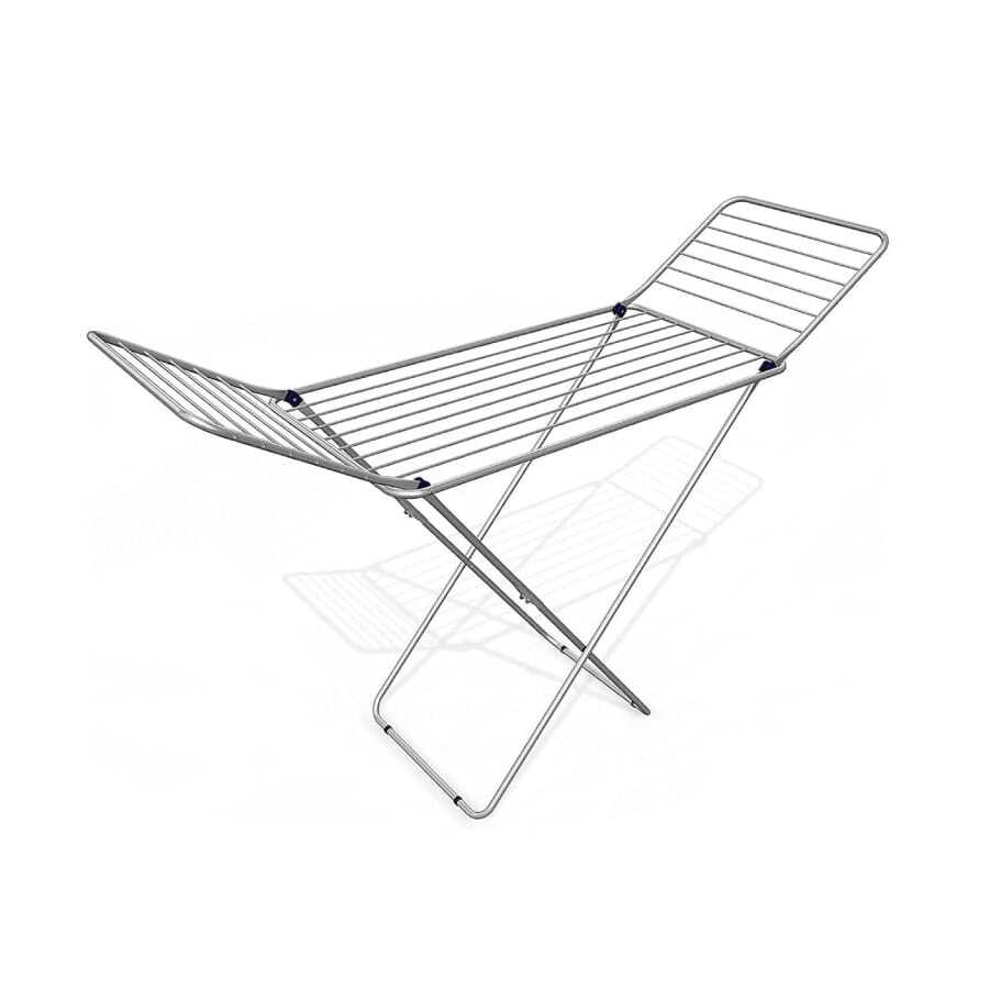 tendedero Plegable metálico, 20 Metros Espacio de tendido, Soporte para Tender Ropa, Patas Antideslizantes (Plateado, 52 x 102cm) - Blanco - Ver 1