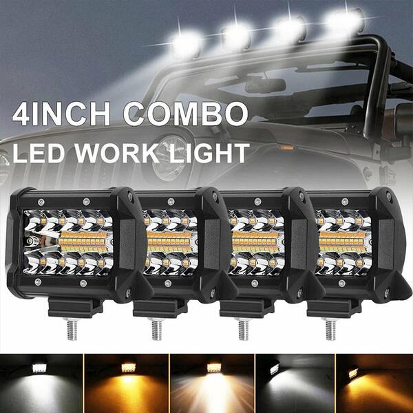 "Universal LED Work Light Bar With Adjustable Mount, 12V-24V Wide Voltage, IP68 Waterproof – Ideal, Truck, Tractor, And Marine Lighting Upgrade"