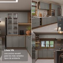 Gabinete Superior de Cocina Madesa Vik 80cm 1 Puerta MG - Marrón y Gris - Ver 5