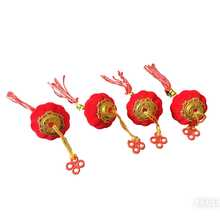 10/20/30个装丝绒红色灯笼 | 1.22英寸迷你悬挂球，配金色流苏和绳子，可重复使用，配有便捷夹子，适用于婚礼、圣诞节、中国新年装饰，可折叠设计，适用于卧室、花园、派对 - 无需工具，是室内/室外节日装饰的理想之选 - 紅色 - 查看 10