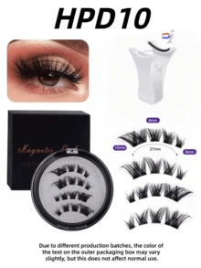 一套4件磁性眼线笔和磁性假睫毛套装 - 自然逼真可重复使用的磁性狐狸眼假睫毛，增强并拉长睫毛。（如果您不知道如何佩戴，请打开附带的视频。）假睫毛，万圣节，3D卷翘蓬松，无需胶水，佩戴舒适。强力磁铁，自然睫毛，假睫毛。 - 黑色 - 查看 15