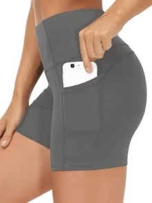 EBIOSVE 3 Pack Women's High Waist Biker Shorts 3" - Squat Proof Yoga Running Gym Shorts With Pockets - 3pcs(Mixed Color) - 查看 2