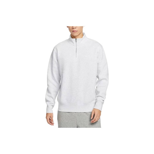  Áo nỉ cổ mở in logo Nike dành cho nam, màu trắng.