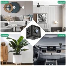 1pc 1080P Full HD Mini Hidden Camera, Supports WiFi Connection, With Infrared Night Vision, Dynamic Detection And Loop Recording, Remote Viewing Via Mobile, USB Chargeable, Easy Installation, Suitable For Office And Home Security Monitoring, Indoor And Outdoor, Mini Nanny Cam - Black - View 8