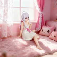 1个动漫人物睡姿雕像，动漫模型手办收藏品，适合女孩游戏角色桌面展示，优质家居装饰 - 彩色 - 查看 4