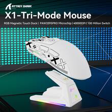 ATTACK SHARK X1 Wireless Gaming Mouse With RGB Charging Dock, PAW3395 PRO Sensor Up To 40K DPI,53g Ultra Light Tri-Mode Computer Mice,1KHz Polling Rate 5 Programmable Buttons For WIN/ - Multicolor - View 9