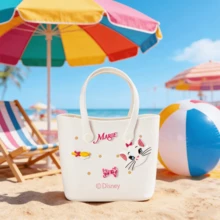 Miniso Disney Cartoon Marie Cat Lunch Box Tote Bag, Cute Handbag, Large Capacity Beach Mesh Bag, Storage Pouch - White - View 5